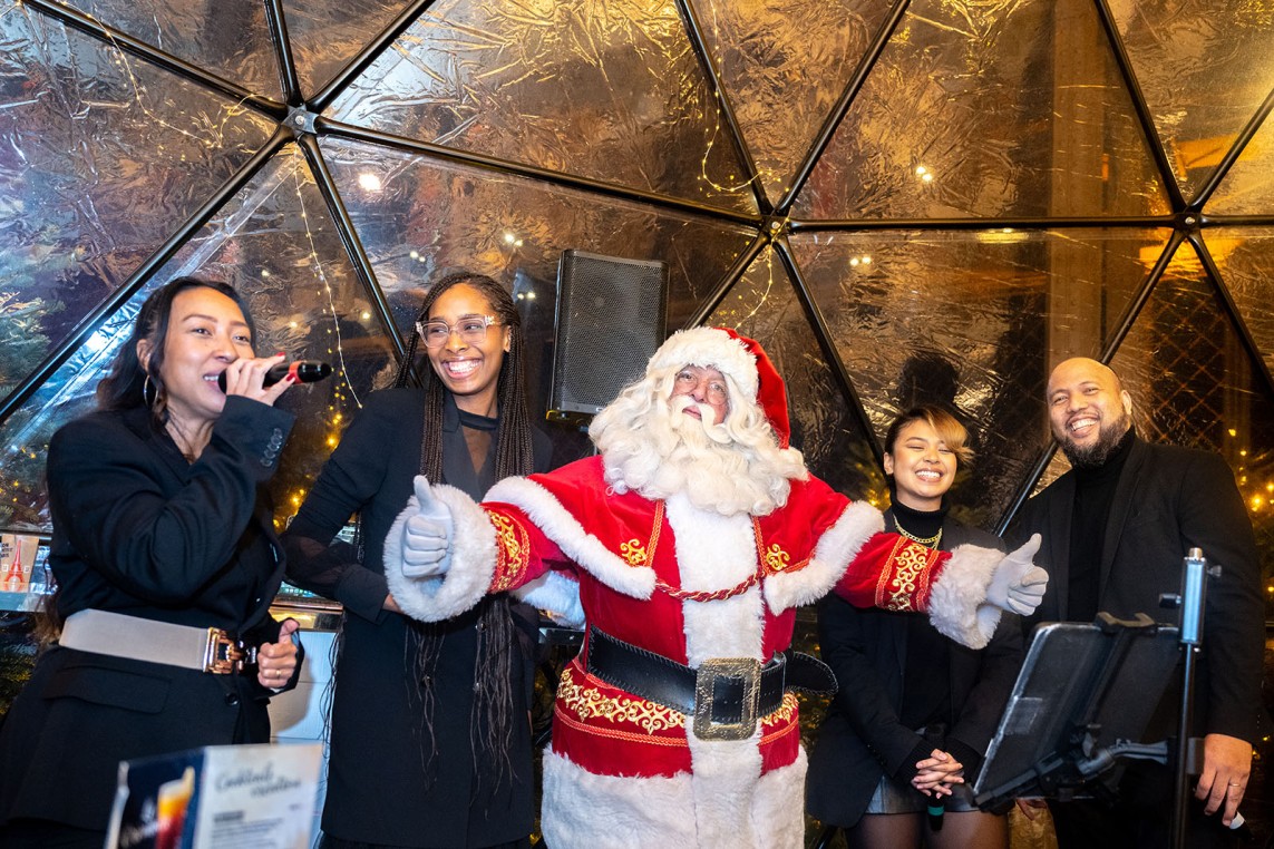 Papá Noel con el coro